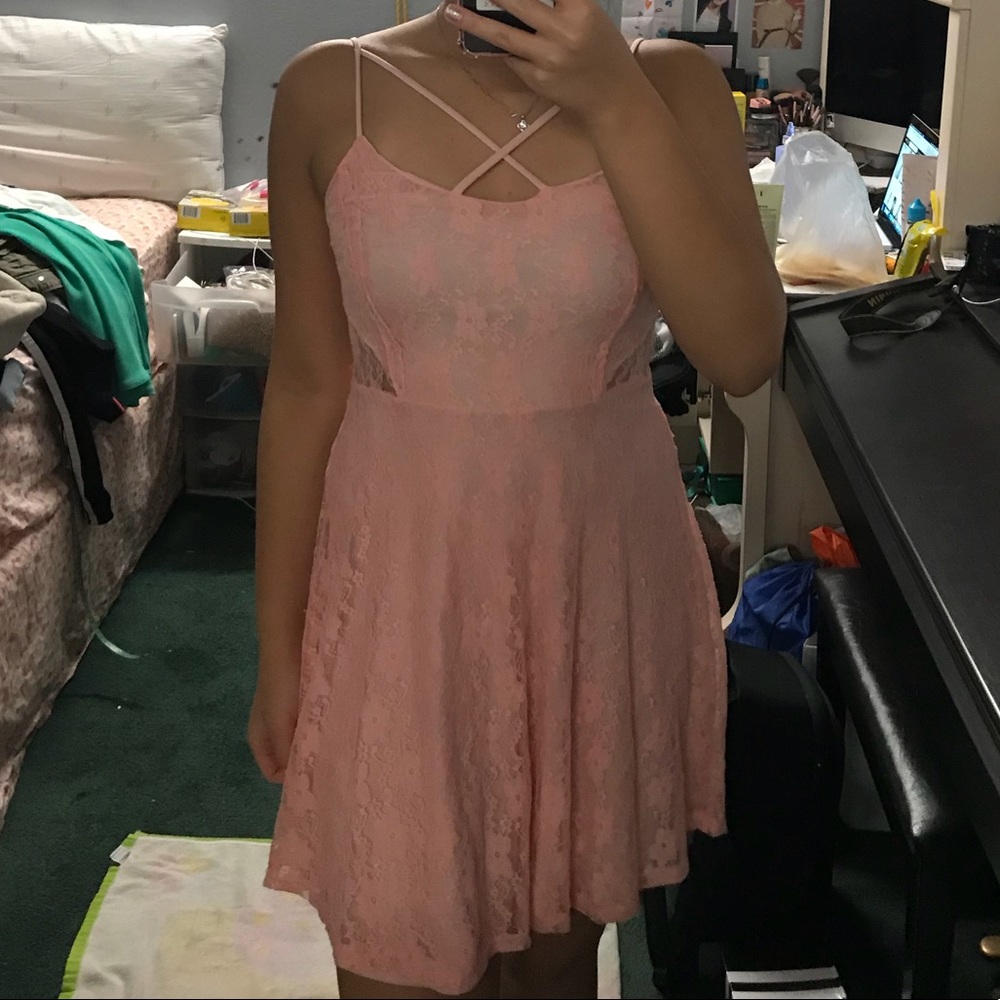 criss cross side cut out dress